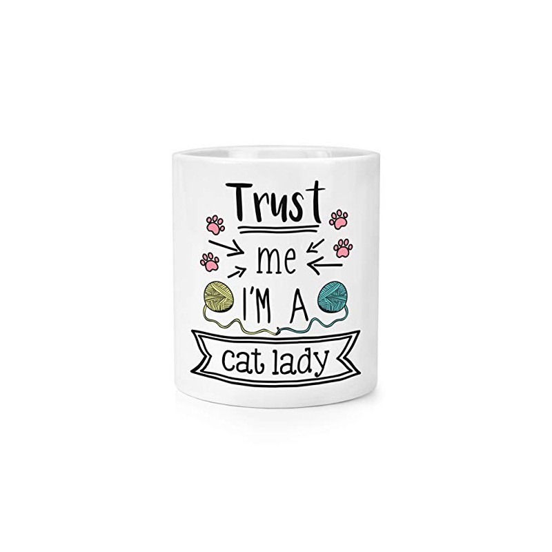 Trust Me I'm A Cat Lady Makeup Brush Pencil Pot