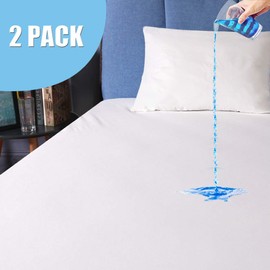 2 Pack Full Size Waterproof Mattress Protector, Premium Breathable Mattress Cover, Noiseless Breathable, High Density Durable Smooth Bed Cover - 10 Year Quality Assurance