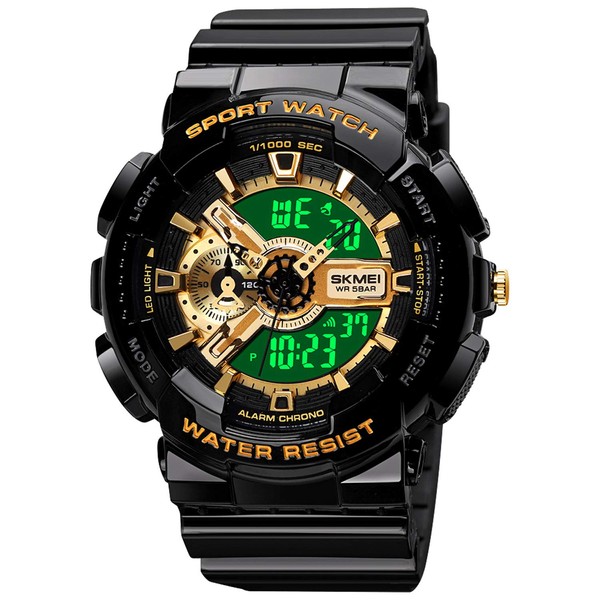 SKMEI Men's Digital Sports Watch, 50Ｍ Waterproof Military Watches LED