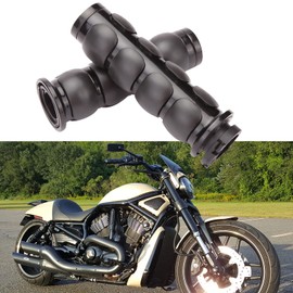 Pair of 1" Dual Black Motorcycle Bar End Hand Grips Handlebar Compatible with Cruisers Harley Yamaha Suzuki