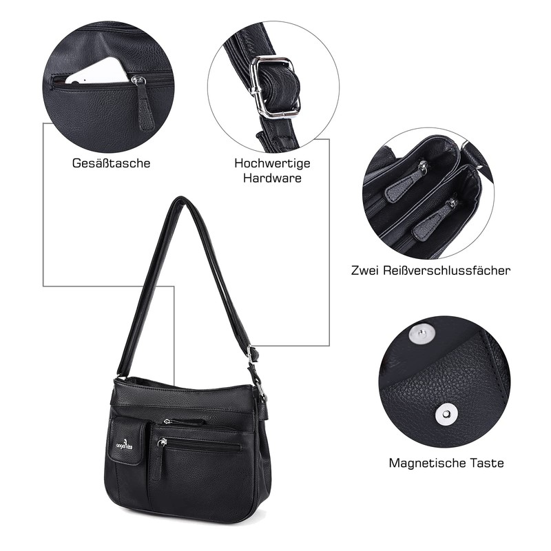 Angel Kiss Women's Handbag, Small Shoulder Bag, Leather Shoulder Bag