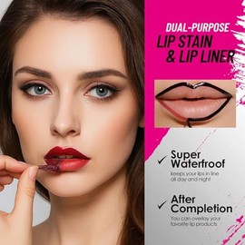 Delineador Labial Peel Off Efecto Tinte,Maquillaje Removible con Tinte - 6 Unidades Antimanchas Alta Pigmentación para Mujer Regalos Novia Hermana Familia Amigas