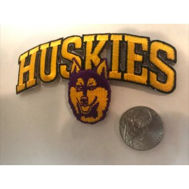 UW Washington Huskies Embroidered Iron On Patch Vintage  3.5” X 2”