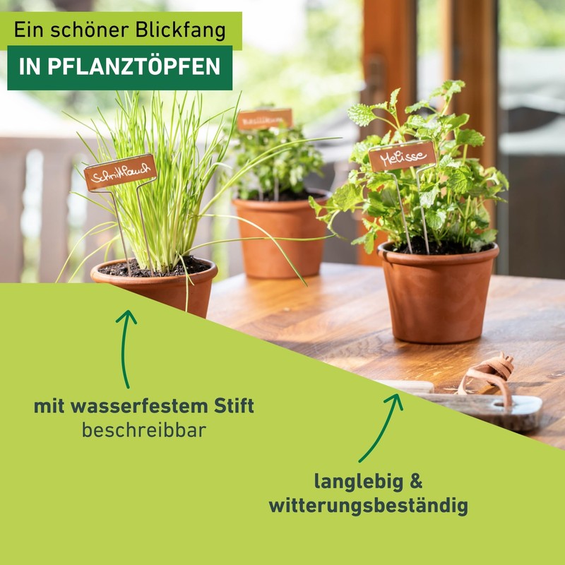 Windhager Copper Plant Signs, Plug-in Signs, Plant Stakes, Plug-in Labels,