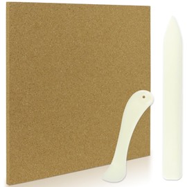 DLOnline Stained Glass Supplies, Heat Resistant Stained Glass Work Surface, Stained Glass Cutting Mat with 2 Burnishers, Stained Glass Tools, Stained Glass Kit for Table & Countertop Protection, 12 in