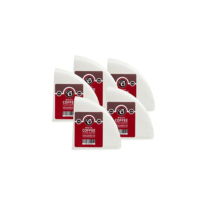 500 Size V02 White Coffee Filter Papers, Compatible with Hario