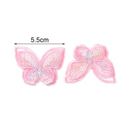 Pamtns Pack of 18 Butterfly Appliques Colourful Double Layers Butterfly Organza Patches Lace Organza Embroidery Butterfly Sewing Patches for DIY Clothing Hair Accessories Bag Curtain