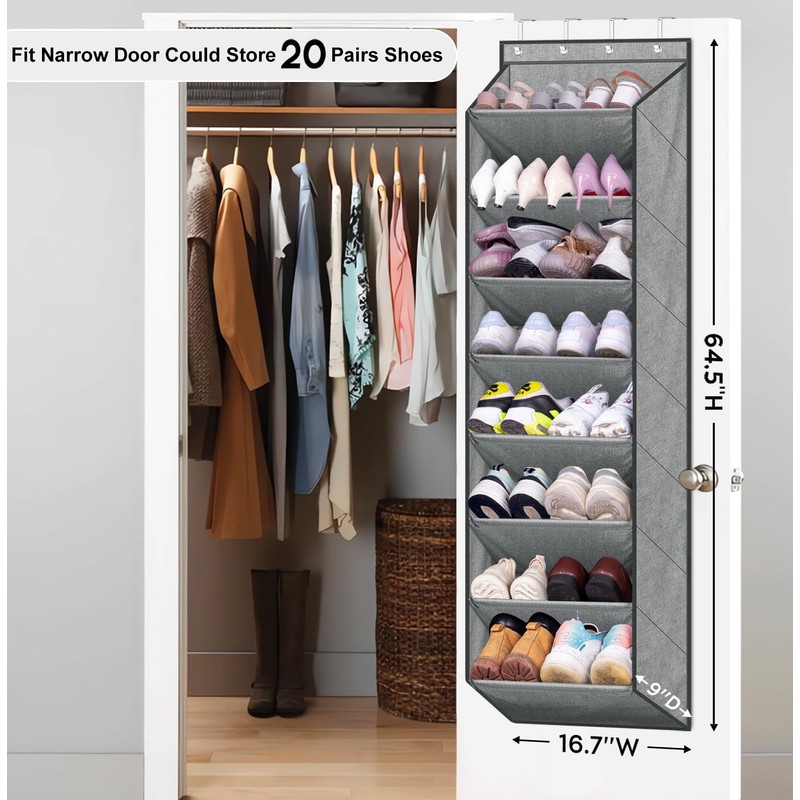 SLEEPING LAMB Over The Door Shoe Organizer for Closet with