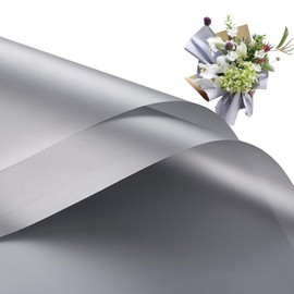 20 Pcs Double Sided Color Flower Wrapping Paper,Waterproof Valentine's Day Bouquet Wrapping Paper 23x23Inch Used for DIY Crafts, Gift Packaging, Flower Shop Bouquet Packaging (Silver)