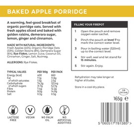 Firepot Baked Apple Porridge (Extra-large) - Healthy VEGAN Dehydrated Expedition Food