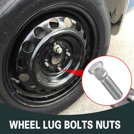 HEVLE 10PCS Car Wheel Studs, M12x1.5 Essential Car Accessories Lug Bolts Secure Wheel Hubs Compatible with Toyota Chevy Lexus Scion Pontiac, Replaces OEM#9094202067, 90942-02037 (10PCS)