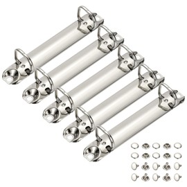 PATIKIL B7 2 Hole Ring Binder Mechanisms, 5 Set 0.63" D Ring Replacement Binder Planner Loose Leaf Binding Spines for Organizers DIY Fill Paper Storage Folder Accessories, 20mm Silver Tone