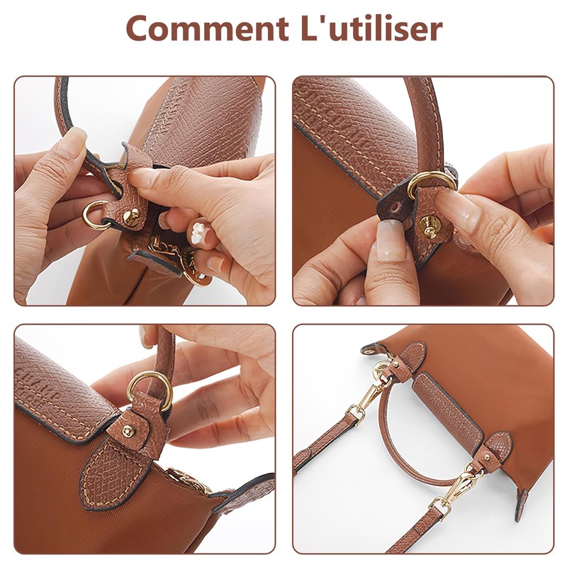 VEGCOO Bag Organizer and Shoulder Strap Set, Longchamp, Mini Bag