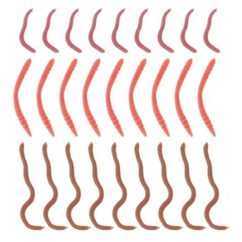 Briny River 90pcs Realistic Worms Drop Shot Soft Worm Lures Soft Fishing Lure 30pcs 4cm Red Lures 30pcs 6cm Red Lures 30pcs 8cm Brown Lures Soft Plastic Worms Fishing Worms