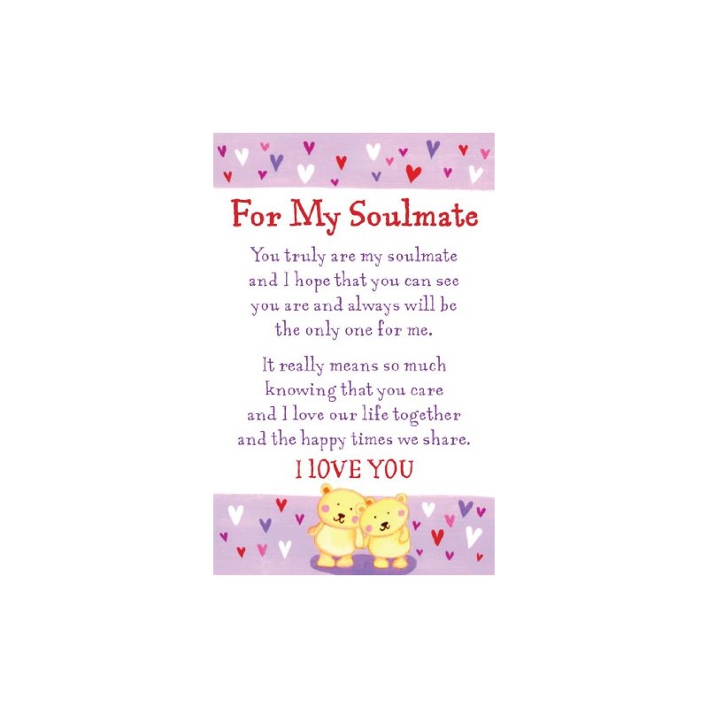Heartwarmers For My Soulmate Keepsake Card & Envelope 3.5" x