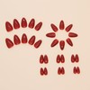 JUSTOTRY 24 Pcs Blood Red Solid Almond False Nails Short