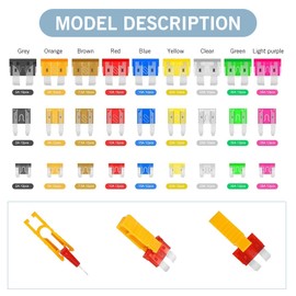 Eratus 220 PCS Auto Blade Fuse Parts Assortment Combination Kit, Multi-Specification Color Coding Quick Identification of Plug-in Fuses with Fuse Extraction Clip, Replacement Parts (Multicolored)