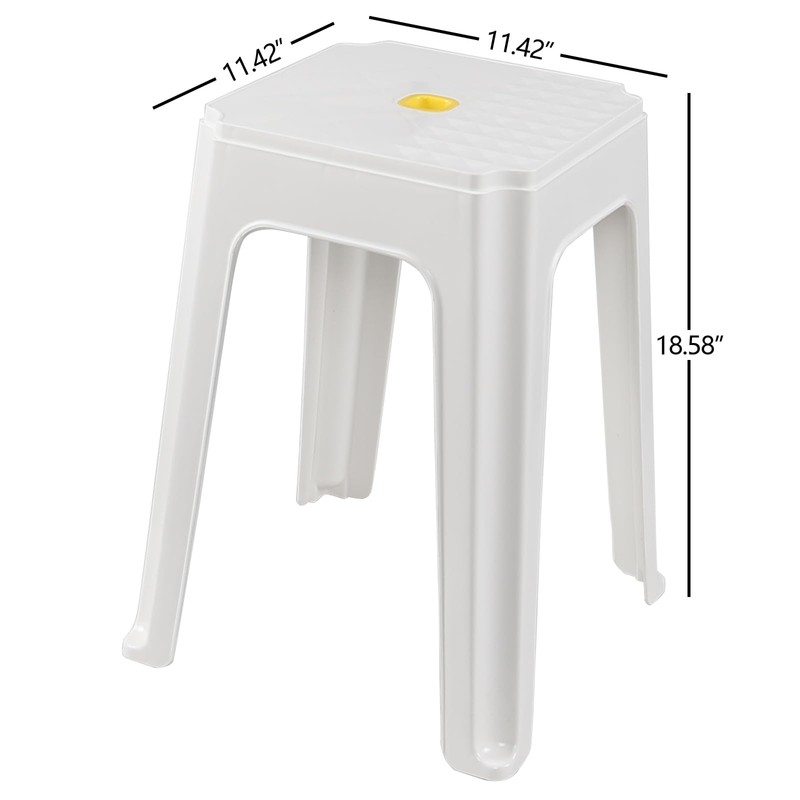 Afromy White Sitting Stool, Stacking Stools Chairs for Home, Office,