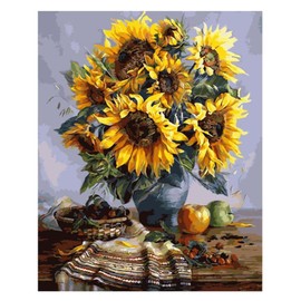 Paint by Numbers 40 * 50cm, Paint digital Paint kit de pintura para adultos Paint by digital lienzo, incluye pintura acrílica y pintura sobre lienzo (girasol)