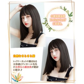 Wig Medium Straight Natural Wigs Full Wig Semi Long Layers Women's Wig With Net