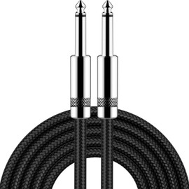 Cable de Guitarra, Cavo Audio Professionale, Adaptador de Audio Estéreo Balanceado Cable Trenzado de Nailon,Cable Amplificador de Bajo para Guitarra Eléctrica, Bajo, Mandolina Eléctrica (Recto, 1.8M)