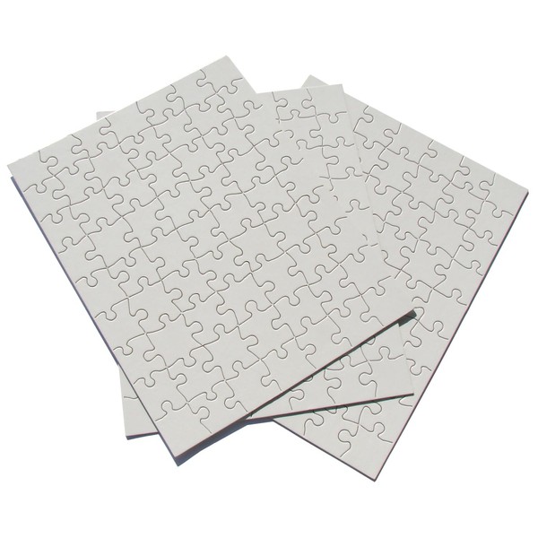 INOVART Puzzle-It 63-Piece Blank Puzzle, 24 Puzzles Per Package, 8-1/2" x 11", White