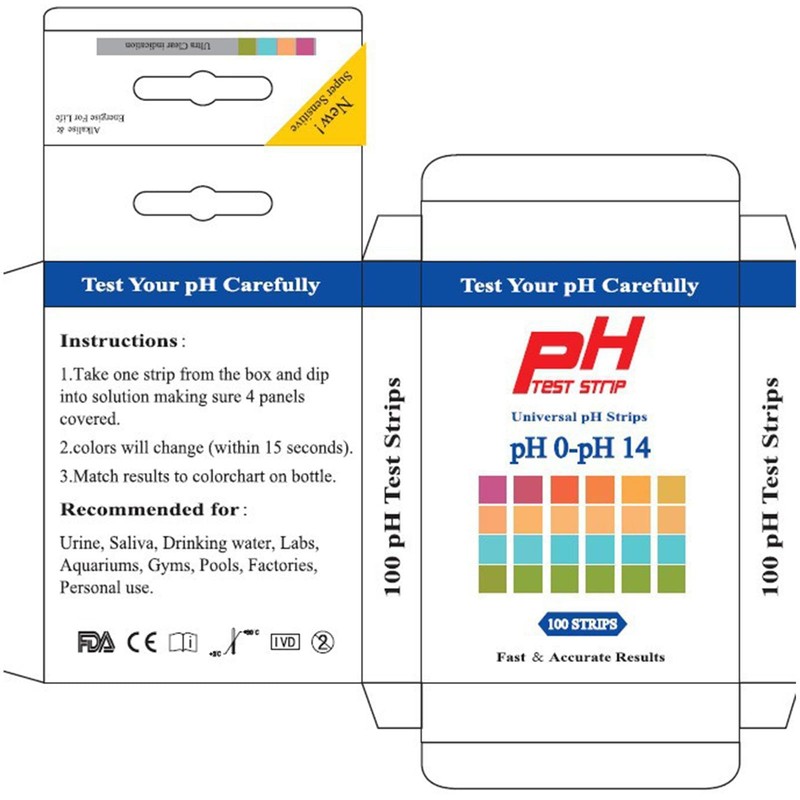 Ph Strips for Urine and Saliva Testing - Ph 0-14