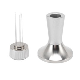 53.3mm Coffee Tamper Distributor Needle Set 2 in 1 Coffee Tamping Stirring Needle Tool Silver