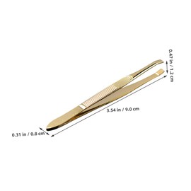Beavorty 2pcs Stainless Steel Eyebrow Tweezers Precision Eyebrow Trimming Tweezers For Women Girls Eyelash Extension Tools