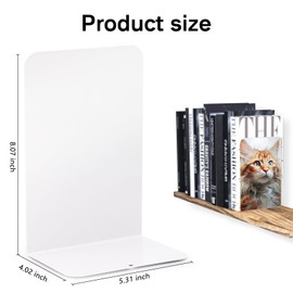 4 pcs Cute cat bookends Book Shelf Decor Book Ends cat Decor Shelves Bookshelf Decorative Objects Home Office Desktop Accessories CDs Organizer (cat A)