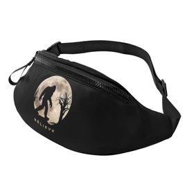 Funny Bigfoot Sasquatch Full Moon Fanny Pack Belt Bag for Women Men Bum with Crossbody Adjustable Strap Bag Gift for Enjoy Festival Sport Workout Traveling Hiking Running Casual Hands-Free Waist Pack Carrying of Phone