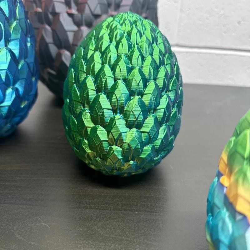 3D Printed Articulated Dragon Scale Eggs - Size: XXL Rainbow