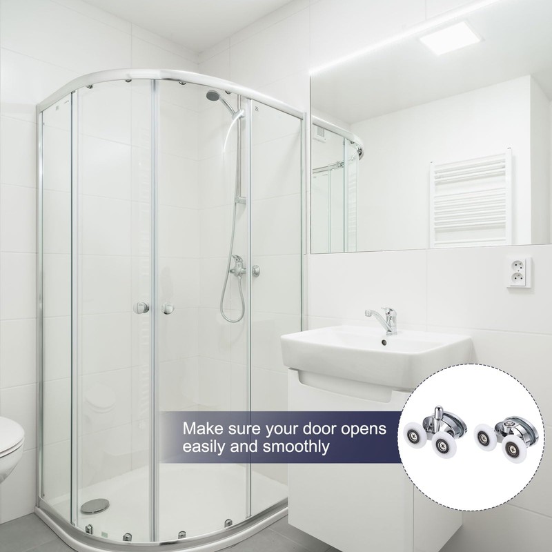 sourcing map 4 Pcs Shower Door Rollers, 23mm Dia ABS