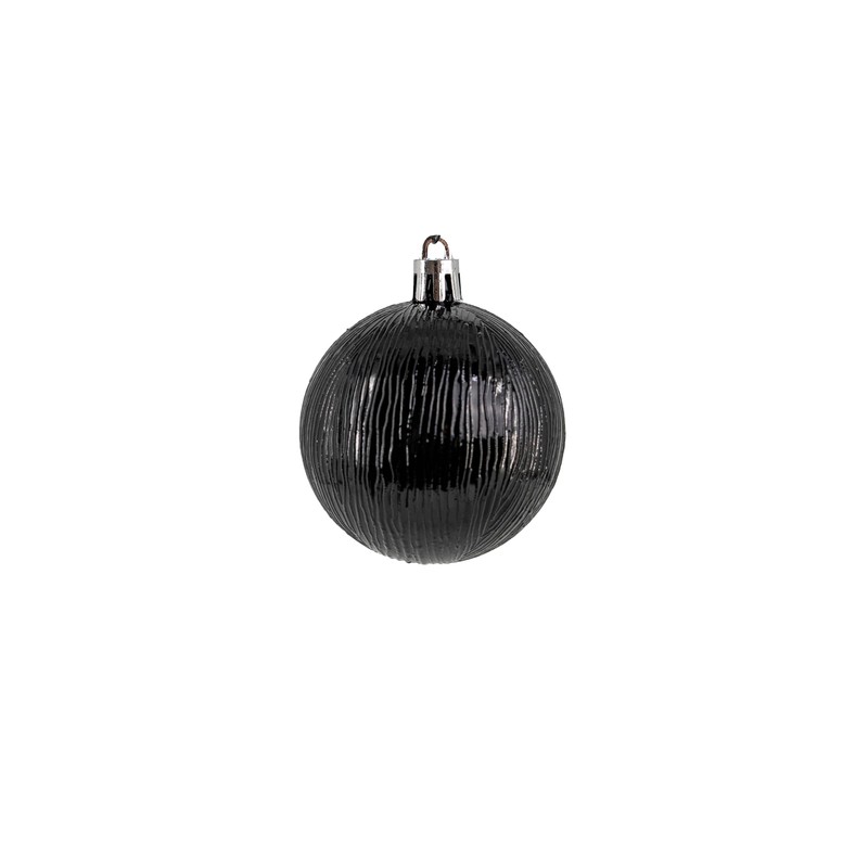 Plastic Christmas Baubles Black 2 Sets - 68 Pieces Diameter