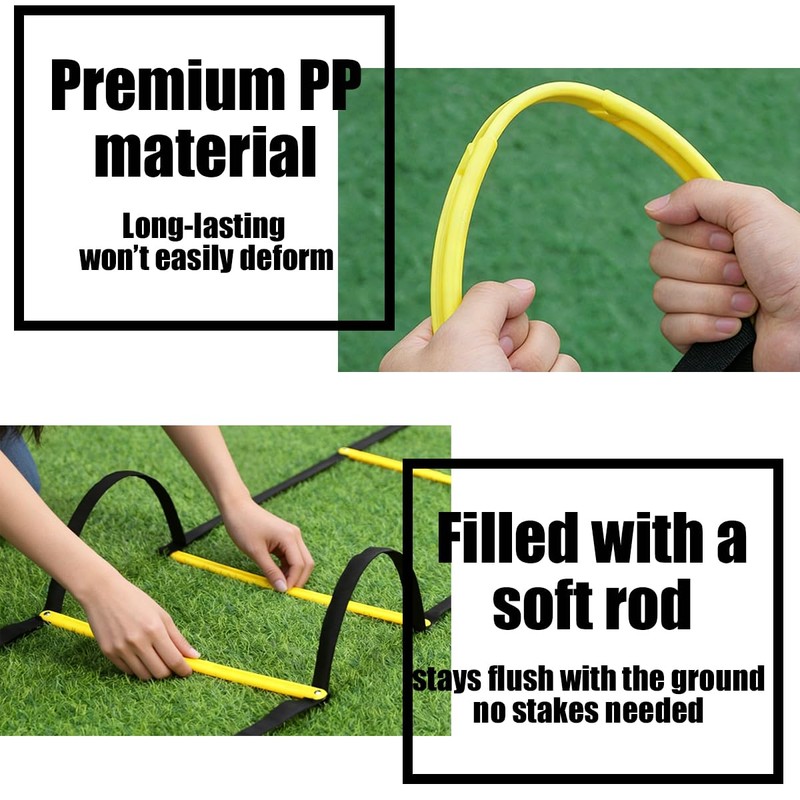 Tangle-Free Agility Ladder Speed Training Equipment - 2lbs Heavy Duty