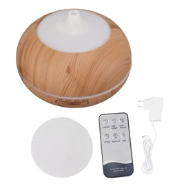 550ML Wood Grain Aromatherapy Diffuser Aroma Diffuser Ultrasound Oil Diffuser Humidifier 110‑240V Remote Control Model Light Wood Grain EU Plug