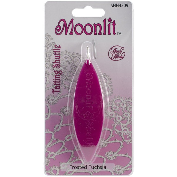 Handy Hands Moonlit Tatting Shuttle with Hook, Frosted Fuchsia