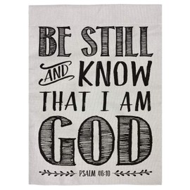 pingpi Christian Biblical Design Double Sided Burlap Garden Flag 12.5"x18", Be Still and Know That I am God - Psalm 46:10