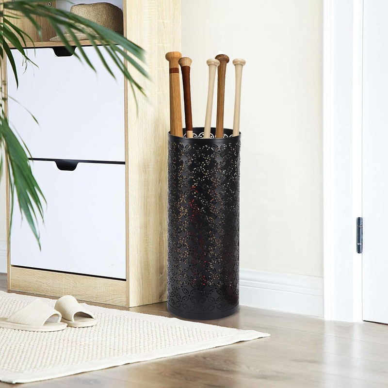 Gloserin Metal Round Umbrella Stand Rack,Free Standing Umbrella Holder Bin,