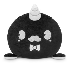 TeeTurtle Reversible 6" Rubber Hose Narwhal Plushie - Black and White Retro Cartoon - Kawaii Soft Cute Stuffed Animals