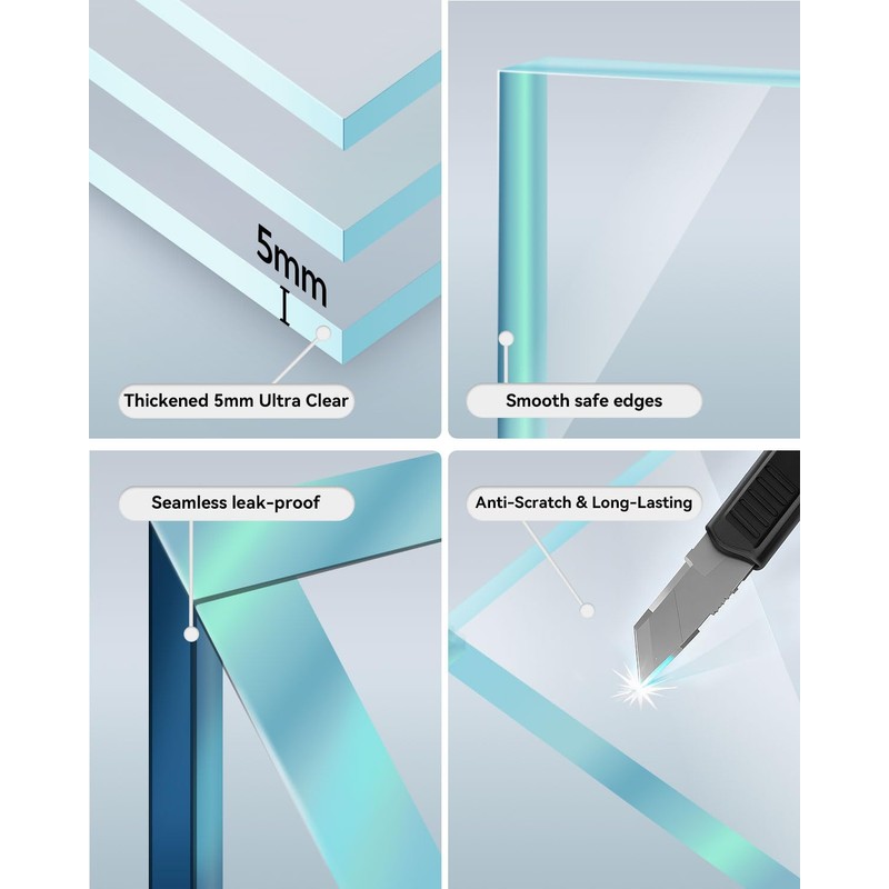 Glass Fish Tank Kit, 2.5 Gallon Betta Fish Tank Aquarium