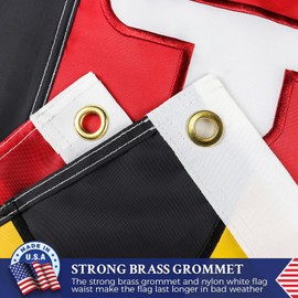 Double Sided Maryland State Flag 3x5 Outdoor Made In USA The Longest Lasting MD Flags Heavy Duty 210D Nylon, Sewn Stripes, Embroidered Star, Stronger Brass Grommets,4 Stitched Hemming, Perfect for