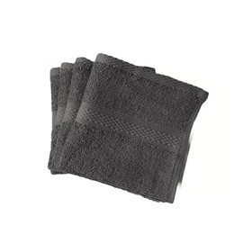 Lyra Linens - 100% Egyptian Cotton Face Flannel Washcloths - Pack of 2 OR 4 500 Gsm Facecloths, 30cm x 30cm Square, Quick Dry And Absorbent Makeup remover Cloths, Gym Towels (Charcoal Grey, 4)