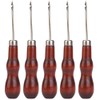 Wooden Handle Awl Hole Punch Sewing Stitching Tool, 5PCS for