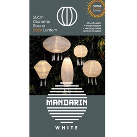NOMA Solar Mandarin Lantern, Round with Tassels, 20 cm, White