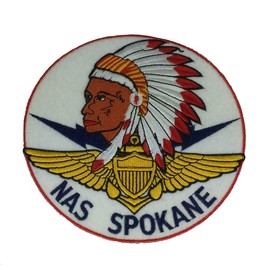 Naval AIR Station Spokane Round Flight Jacket Patch - Color - Veteran Owned Business