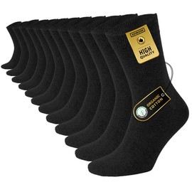 SONNORS 6 Pairs Black Socks for Men - Cushioned Cotton Walking Socks for Women - Anti-Sweat Breathable Summer Size 6-8