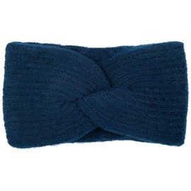 styleBREAKER 04026072 Women's Knitted Headband with Twist Knot and Rib Pattern, Plain, Warm Winter Headband, Colour: Dark Blue