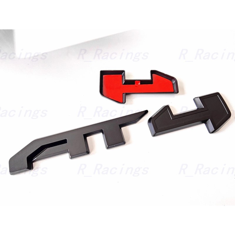 Auto 4PCS Grill Door Rear Matte Black AT4 OVERLAY Emblems