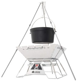 Logos 81063125 Mini Tripod, Wide, Silver, Approx. Width 23.6 x Depth 20.5 x Height 31.1 inches (60 x 52 x 79 cm)